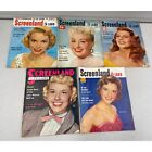 Screenland Magazines From The 1950s Lot Of 5 Doris Day And Others On The Covers