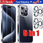 For iPhone 15 14 13 12 11 Pro Max Shockproof Case &Screen Protector & Camera Len