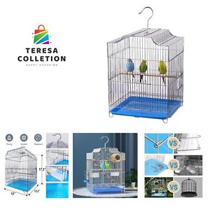 Parakeet Bird Cage, Wire Birdcage Hanging Bird House with Bird Feeder Waterer...