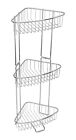 Rust Proof Stainless Steel Shower Floor Large Caddy / Shelf 3 Tiers No Drilling