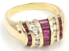 + Vintage 18k Gold Real Ruby & Genuine VS2 Diamonds Ladies Cocktail Ring Size 11