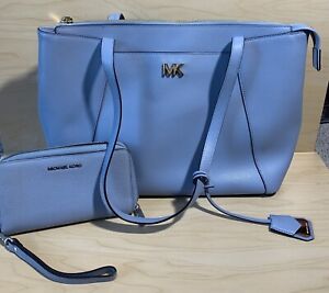 Michael Kors Maddie Purse Tote Shoulder Bag Wallet Blue