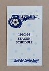 1992-93 Buffalo Blizzard Indoor Soccer Pocket Schedule NPSL Gatorade ⚽️⚽️