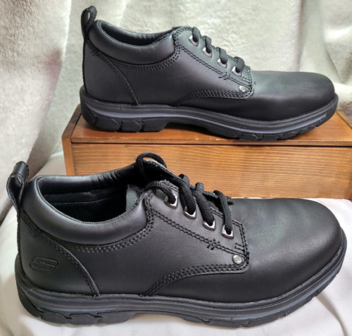 Skechers Men's Segment Rilar Oxford, leather  Black, size 7.5 SN64260