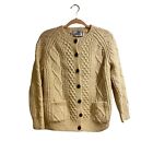 Vintage John Malloy 100% Wool Cable Knit Irish Cardigan Sweater Women’s Size S?