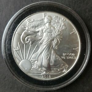 2018 $1 American Silver Eagle Dollar in a Capsule