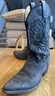 Tony Lama 6250 Men's Cowboy Western  Black Gray Sueded Leather Boots 10.5 EE