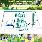 Swing Sets for Backyard W/Saucer Swing,Belt Swing,Glider,Climbing Rope & Ladder
