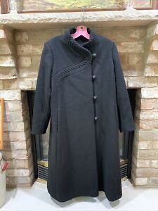 Black Long Trench Military Style Woman’s Coat