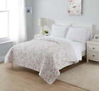 Reversible Cherry Blossom Floral 3-Piece Quilt Set, Full/Queen
