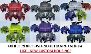 Choose CUSTOM COLOR Nintendo 64 Console + Up to 4 Controllers + Cords!  N64! WOW