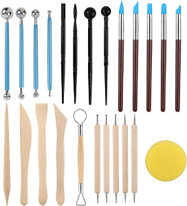Polymer Clay Tools, Clay Tools Kit, 24Pcs Clay Sculpting Tools Set with Stylus a