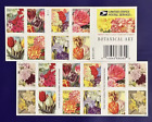 1x PANE of 20 USPS Botanical Art Self-Adhesive 20 Stamps Beautiful Flower Stamp