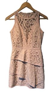 BCBG Maxazria Pink Lace Tiered Bottom Dress Size 2