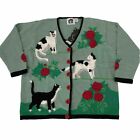 Vintage NWT Storybook Knits Cardigan Cats Roses Plus Sz 2X American Beauties
