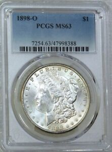 1898-O Morgan Silver Dollar PCGS certified and graded MS63