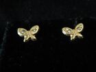Stunning 14K Yellow Gold Butterfly Stud Earrings #581
