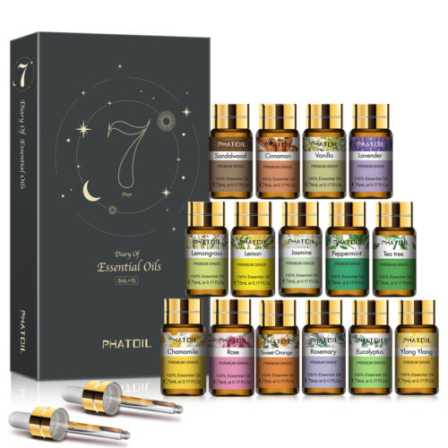 15x 5ML Essential Oil Set Aromatherapy Gift Kit 100% Pure Oils for Humidifier