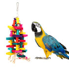 Colorful Wood Parrot Toys Durable Macaw Cage Chew Swing Bird Conure Pet To-'h
