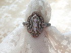 14K QVC Affinity Antique Victorian Style Diamond White Gold Ring: Gilded Age!