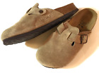 Birkenstock Taupe Boston Clog Suede Mules Shoes Ladies 8 Mens 6  250  Eu 39