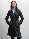 ShopCilantra Genuine Lambskin Black Leather women Trench Coat For Women