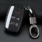 For Land Rover Jaguar Carbon Fiber Car Key Fob Chain Ring Case Cover Accessories (For: Land Rover LR4)