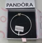 Authentic Pandora Moments Bangle Heart Clasp Bracelet 6.7” (17cm) w/ pouch