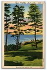 1945 Greetings From Sunset Field Trees River Lake Milford Iowa Vintage Postcard