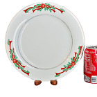 Tienshan Poinsettias & Ribbon Fairfield Dinner Plate Christmas China 10 5/8 inch