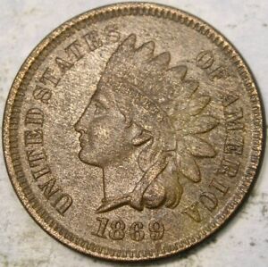1869/69 INDIAN HEAD CENT/PENNY RE PUNCHED DATE VERY SCARCE ERROR FS-301/SNOW #3