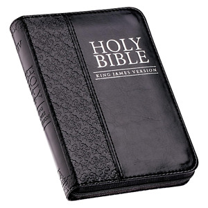 KJV Holy Bible Mini Pocket Bible Zippered Black Faux Leather King James Version