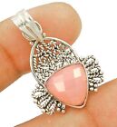 Natural Faceted Rose Quartz 925 Sterling Silver Pendant 1 7/8'' Long NW6-5