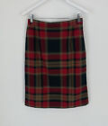 House Of Bruar Red Check Wool Skirt Sz 12 UK Ladies