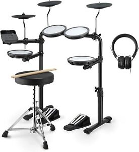 🥁 Donner DED-70 Electronic Drum Set Quiet Mesh Pads Electric Drum With Stool