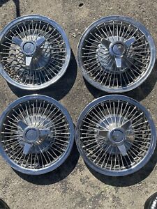 1964-65-66 Chevrolet Impala SS Factory Wire Hubcaps 14 inch (4)