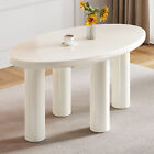 GUYII Cream White Dining Table Modern Oval Kitchen Table Circle For Dining Room