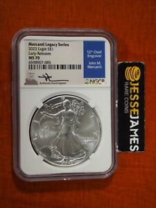 2023 SILVER EAGLE NGC MS70 MERCANTI SIGNED EARLY RELEASES LEGACY SERIES LABEL