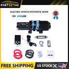 Electric Winch 4500LBS 12V Synthetic Rope Towing Truck UTV ATV 4WD Jeep 4500lb