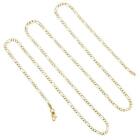 Genuine 18K Yellow Gold Filled Italian Figaro Chain Necklace, Many Width/Length