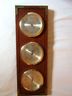Vintage Swift Weather Station Wood/Brass Thermometer,Humidity,