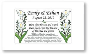 50 Personalized Calla Lily Wedding Bridal Shower Favors Seed Packets Wildflower