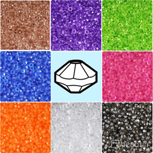 BeadTin Transparent 6mm Faceted Rondelle Plastic Craft Beads (1350pcs)