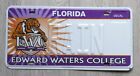 Florida License Plate Edward Waters College error Tag Un-painted letters