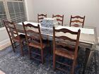 Vintage Stickley Mid-century Ladderback Rush Chairs (6 chairs, sold as a set)