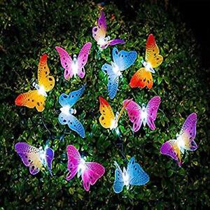 Butterfly Solar String Lights Outdoor 12 Led Waterpoof Led Solar Butterfly Light