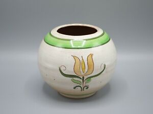 Pair Vintage Stangl Vase Terra Rose Early Pennsylvania Artware Yellow Tulip