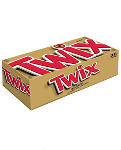 Twix Full Size Caramel Chocolate Cookie Candy Bar, 1.79 Oz, 36-Count Box