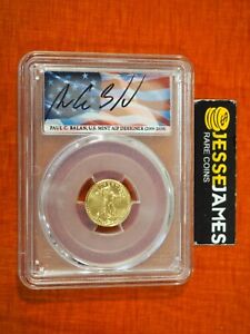 2023 $5 GOLD EAGLE PCGS MS70 FIRST DAY OF ISSUE FDI PAUL BALAN SIGNED FLAG LABEL