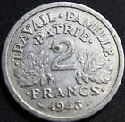 1943 France 2 Francs coin ETAT FRANCAIS